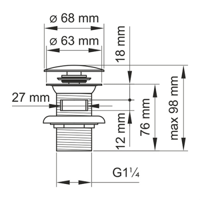 A153 Донный клапан Push-up Wasserkraft