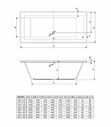 Акриловая ванна CEZARES PLANE-180-80-49-W37, 180x80x49