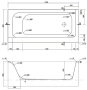 Ванна акриловая прямоугольная Cersanit SMART 170x80, правая