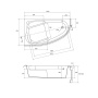 Акриловая ванна Cersanit Joanna 160х95 R 63339