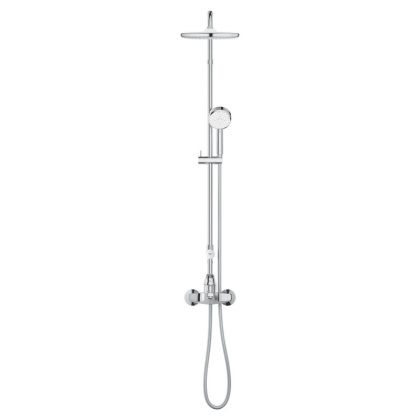 Душевая система со смесителем, с изливом Grohe Tempesta Cosmopolitan 250, хром / белый (26674000)