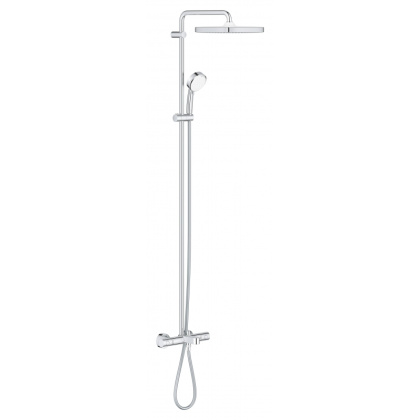 Душевая система поворотная с термостатом, с изливом Grohe Tempesta Cosmopolitan 250, хром / белый (26691000)
