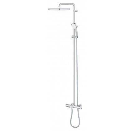 Душевая система поворотная с термостатом, с изливом Grohe Tempesta Cosmopolitan 250, хром / белый (26691000)