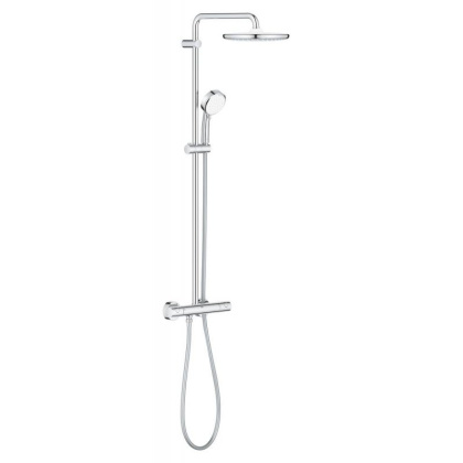 Душевая система поворотная с термостатом Grohe Tempesta Cosmopolitan 250, хром / белый (26670000)