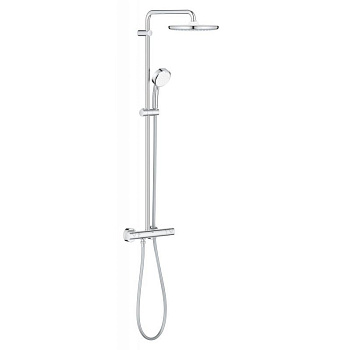 Душевая система поворотная с термостатом Grohe Tempesta Cosmopolitan 250, хром / белый (26670000)