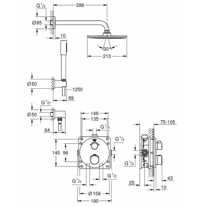 Душевой комплект Grohe Grohtherm 34732000