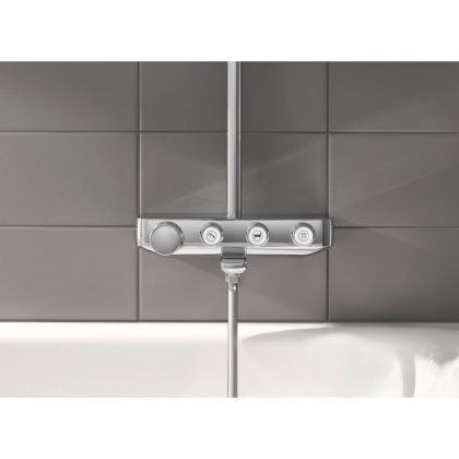 Душевая система поворотная с термостатом с изливом Grohe SmartControl хром (26510000)