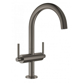 Смеситель GROHE Atrio New двухвентильный для раковины на 1 отверстие, темный графит матовый (21022AL3)