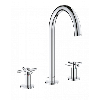 Смеситель GROHE Atrio New двухвентильный для раковины на 3 отверстия, монтаж на бортик, хром (20008003)