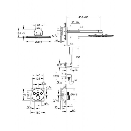 Душевая система Grohe SmartControl Concealed 34709000 хром