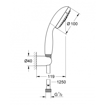 Душевой гарнитур Grohe Tempesta New 27799001 хром