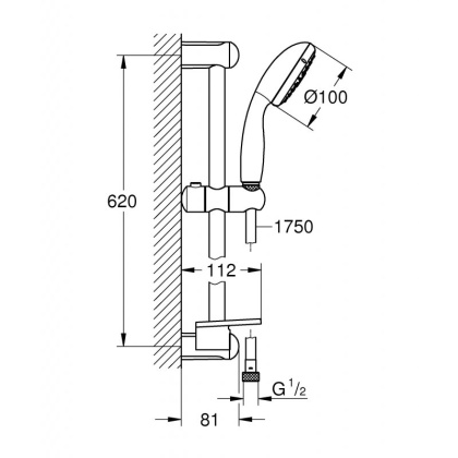 Душевой гарнитур Grohe Tempesta New 100 27927001 хром