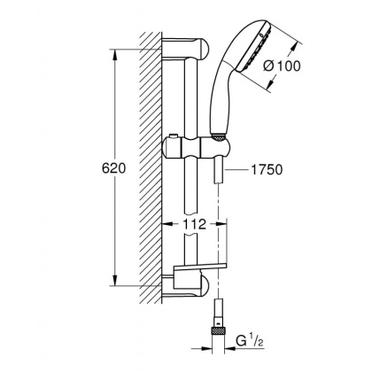 Душевой гарнитур Grohe Tempesta New 100 27926001 хром