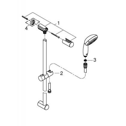 Душевой гарнитур Grohe Tempesta New 100 27924001 хром