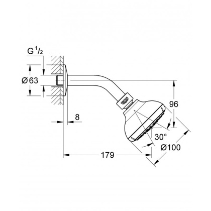 Душ верхний Grohe Tempesta New 27870001 хром