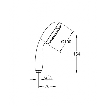 Душ ручной Grohe Tempesta New 100 27923001 хром