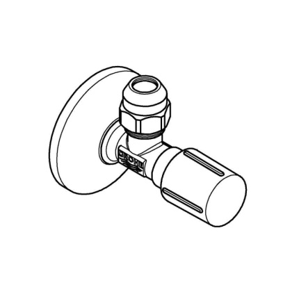 Вентиль угловой GROHE 1/2″-3/8″ для подключения смесителей, хром (22037000)