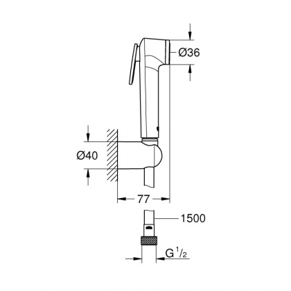 Душ гигиенический Grohe Tempesta-F 26353000 хром