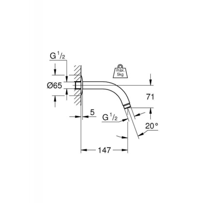 Душевой кронштейн Grohe Relexa 28541000 хром