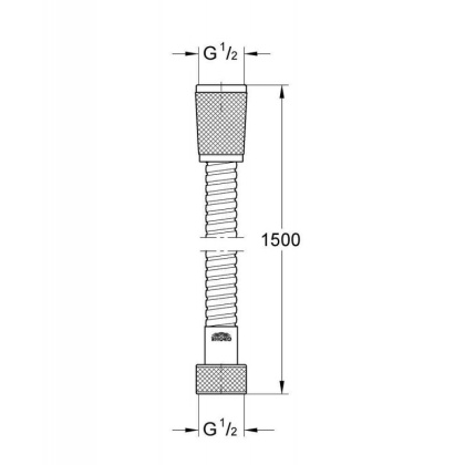 Душевой шланг, 1500 мм, металлический, GROHE Relexaflex, хром, (28143000)