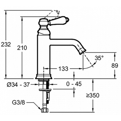 Смеситель для раковины Jacob Delafon Louise E24360-CP, хром, шт