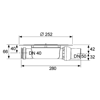 Сифон TECEdrainpoint S DN 50, низкий, с универсальным фланцем Seal System