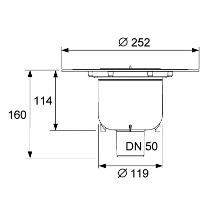 Сифон TECEdrainpoint S DN 50, вертикальный с универсальным фланцем Seal System