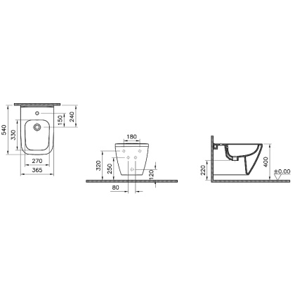 Подвесное биде VitrA Integra Square
