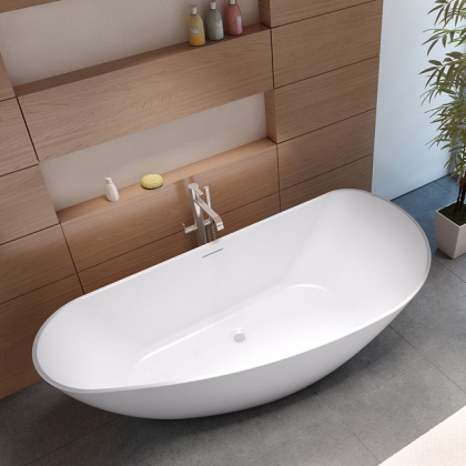 Асимметричная ванна из искусственного камня Riho Granada 170x80 белая BS1800500000000