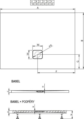 Акриловый душевой поддон Riho Basel 404 120x80 черный глянец, накладка хром DC141600000000S