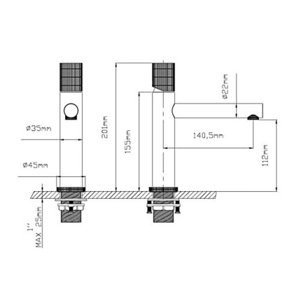 Смеситель для раковины Groove VBF-4G1MB, черный
