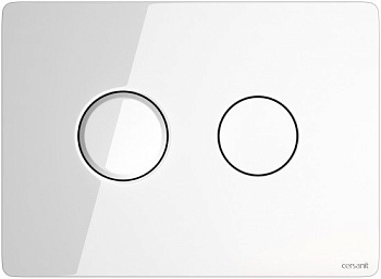 Кнопка ACCENTO CIRCLE пневматическая белая глянцевая стекло