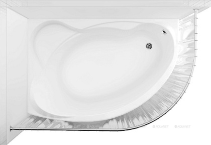 Карниз для ванны Aquanet Capri полукруглый 170х110