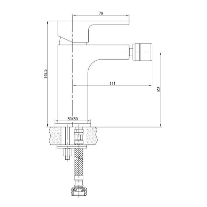 Смеситель для биде Aquanet Cubic SD90444-2