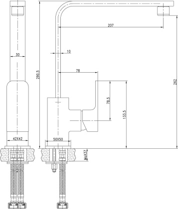 Смеситель для кухни Aquanet Cubic SD90445