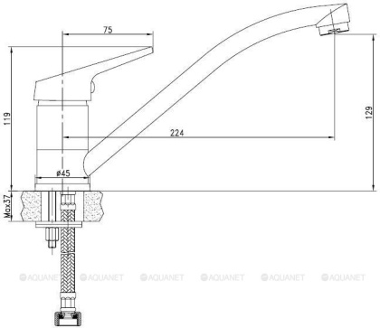 Смеситель для кухни Aquanet Round Handle SD90705