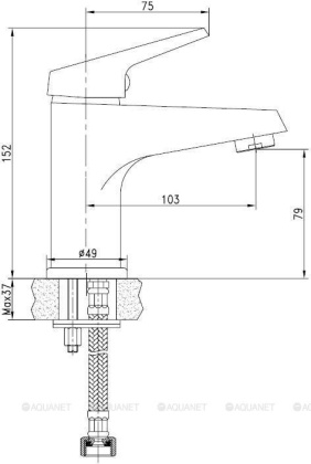 Смеситель для раковины Aquanet Round Handle SD90703