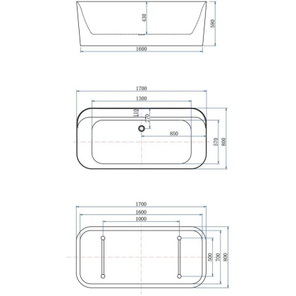 Акриловая ванна Allen Brau Infinity 1 170x80 2.21001.21 белый матовый