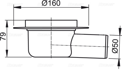 Корпус сливного трапа DN50/70 мм боковой