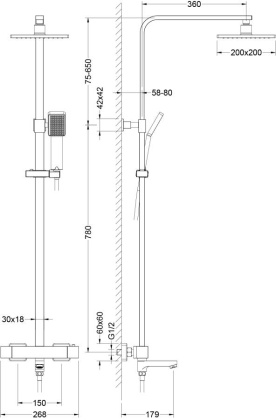 Душевая стойка Timo Tetra-Thermo SX-0169/00 с термостатом, хром