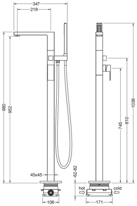 Смеситель Timo Selene 2210/00Y-CR напольный