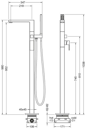 Смеситель Timo Selene 2210/03Y-CR напольный