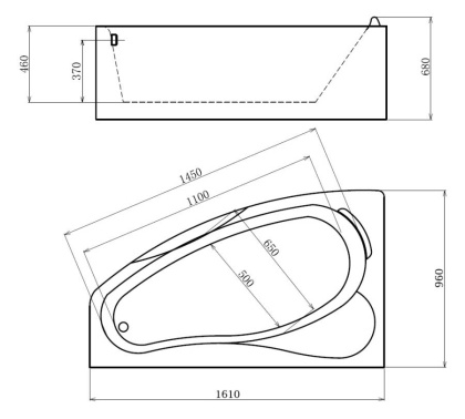 Акриловая ванна Gemy 160х95 G9046 B L