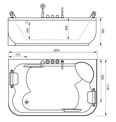 Акриловая ванна Gemy 180х116 G9085 B L