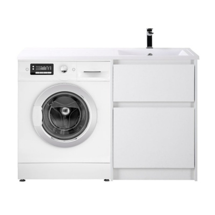 Тумба с раковиной напольная BelBagno KRAFT-LVD-58/120-L Bianco Opaco, раковина белая