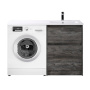 Тумба с раковиной напольная BelBagno KRAFT-LVD-58/120-L Bianco Opaco, раковина белая