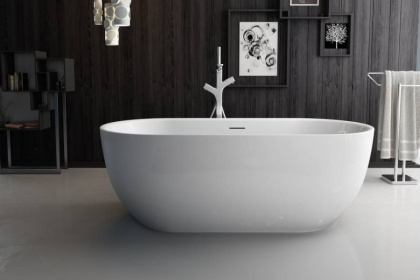 Акриловая ванна BELBAGNO BB70-1500-800-W/NM Белый Глянец внутри, черный матовый снаружи