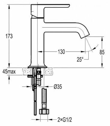 Смеситель для раковины CEZARES ECO-LS-BORO-W0