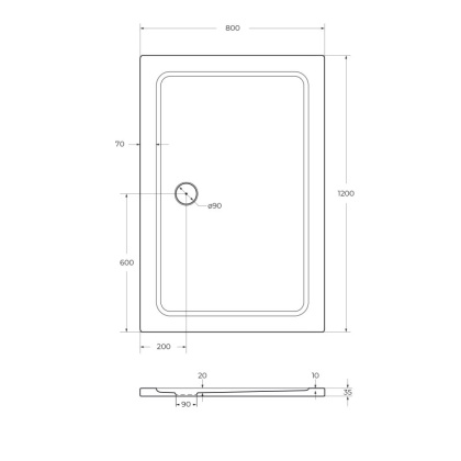 Передняя панель SMC поддона CEZARES TRAY-M-AH-140/90-SCR