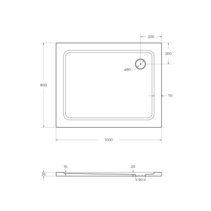 Поддон SMC CEZARES TRAY-M-AH-90/80-35-W